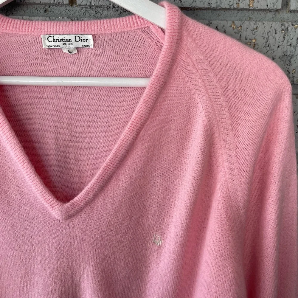 Vintage Christian Dior Sweater Light Pink Size Large